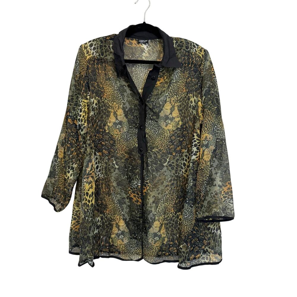 Joshua Leopard Sheer Blouse Black Large